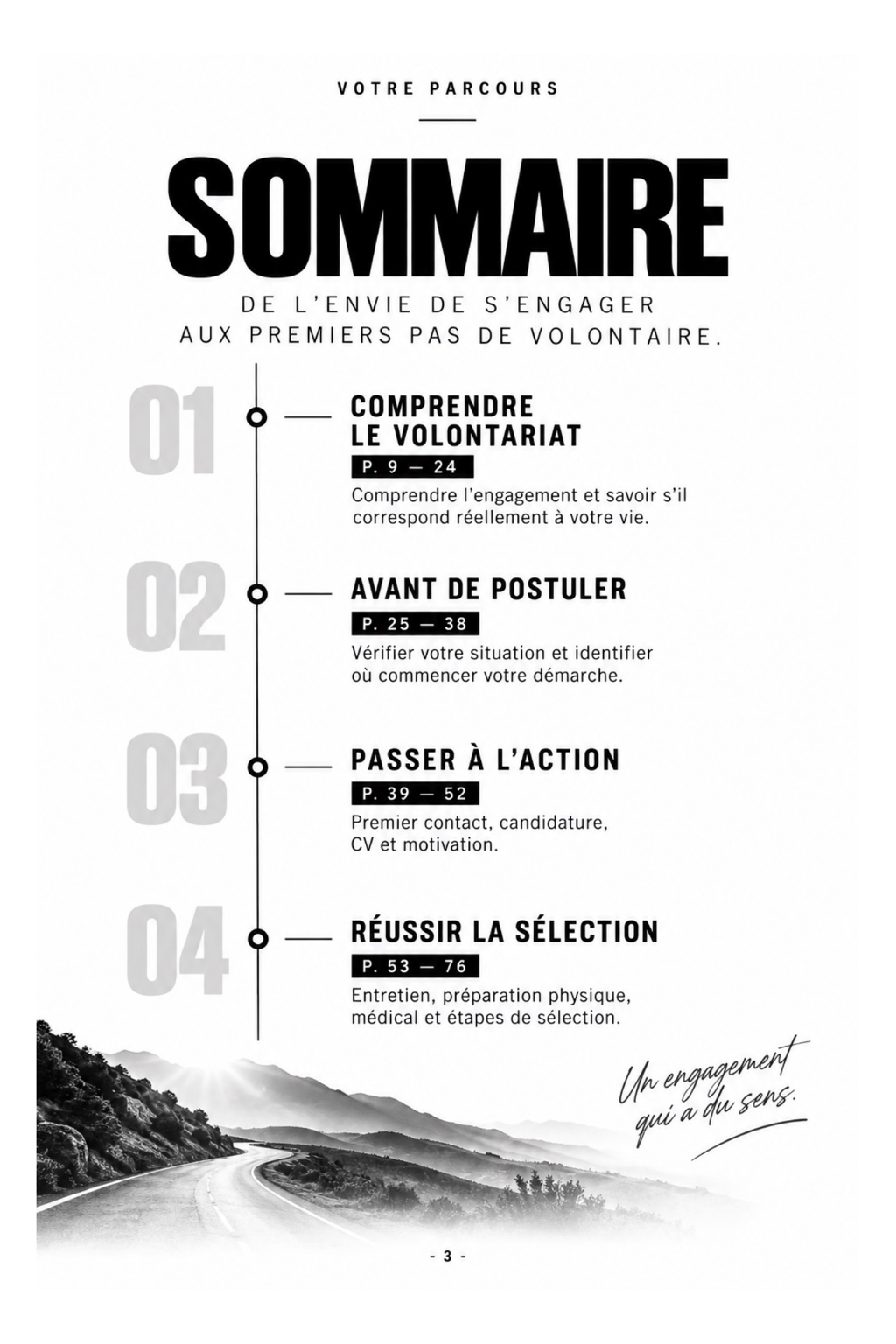 Sommaire : comprendre le volontariat et réussir la sélection — page 3